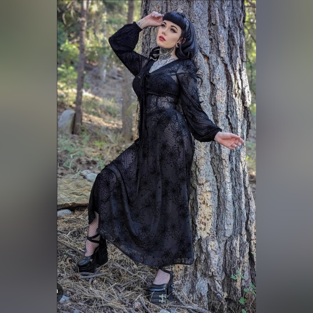 Wax Poetic Black Spiderweb Dress